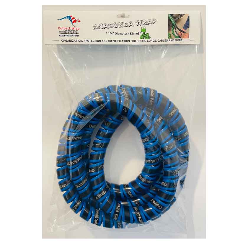 Outback Wrap Anaconda Wrap, blue, in a bag.