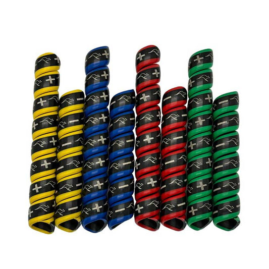 Wraps to identify which hydraulic hose connects to which rear remote hydraulic outlet on a tractor.